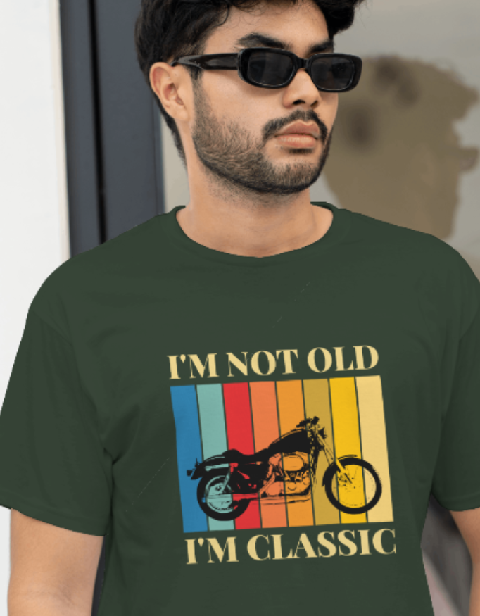 I am not old Unisex Round Neck Biker T-Shirt